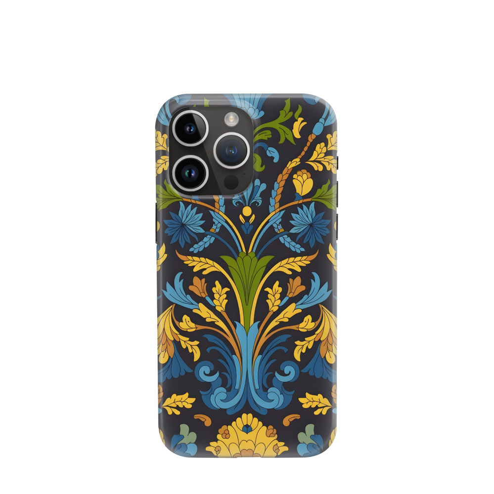iPhone 14 Pro Max Hybrid (Kunststoff / Gummi) Hülle Majolika Harmonie - Gelb