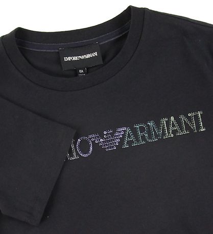 Emporio Armani T-Shirt - Navy m. Pailletten