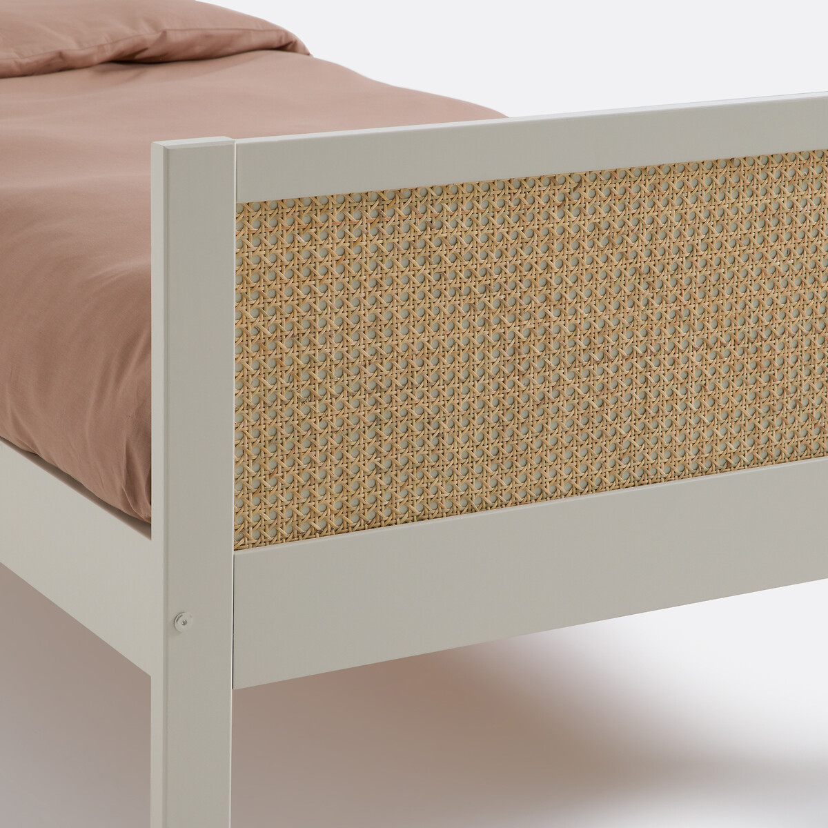 LA REDOUTE INTERIEURS<br>Cama de solteiro em pinho e junco com estrado de ripas, Caneo