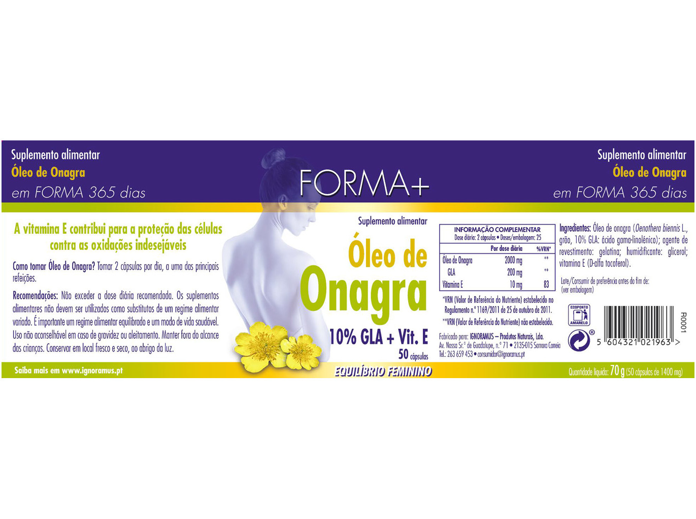 SUPLEMENTO FORMA  ÓLEO ONAGRA 50 CAPS