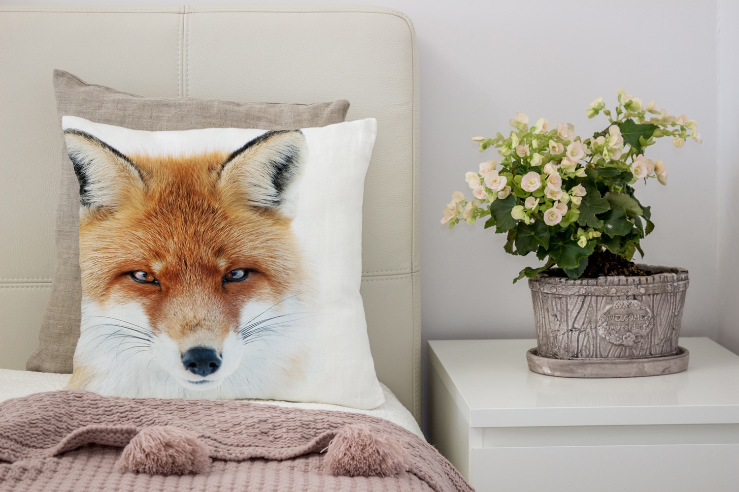 queence Dekokissen »Joleen« Kissenhülle,Fuchskopf,Fuchs,Tiermotiv,Waldtier,Gezeichnet,Naturmotiv