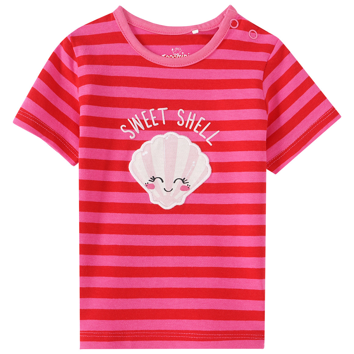 Topomini Baby T-Shirt mit Muschel-Motiv rot / pink