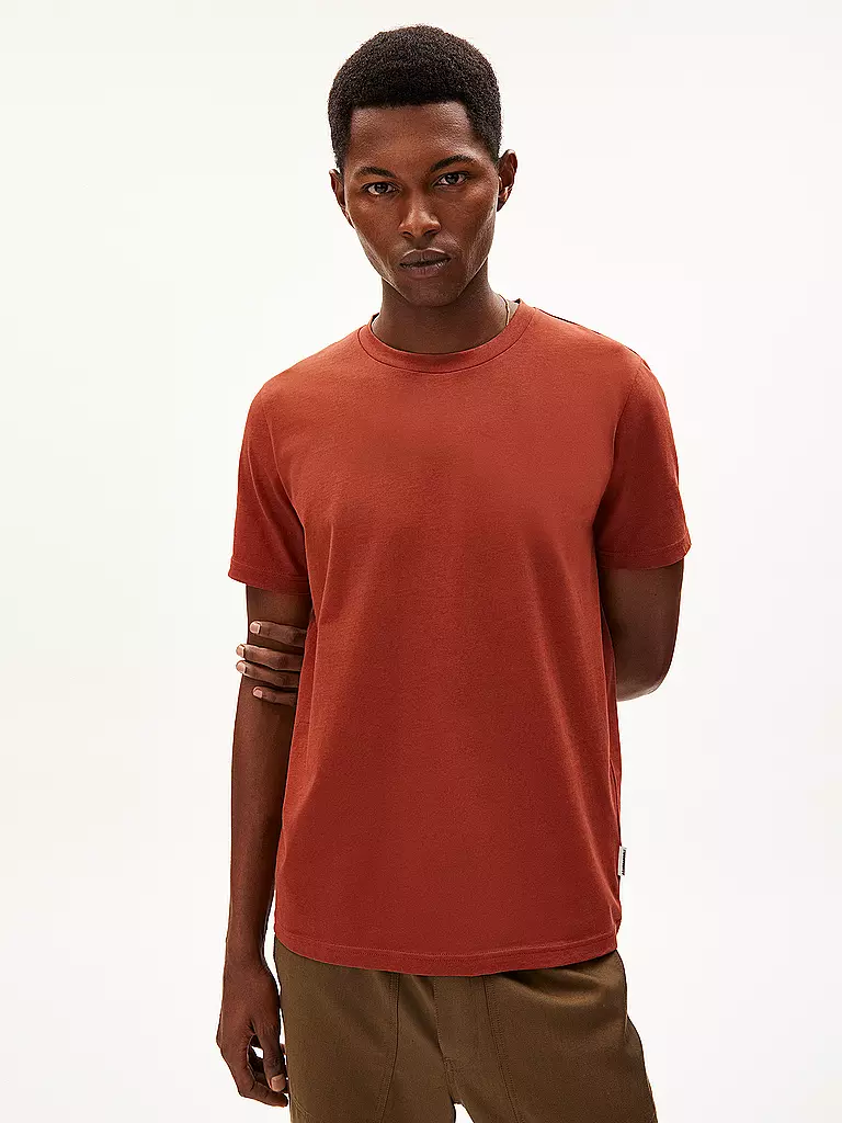 ARMEDANGELS T-Shirt JAAMEL STRUCTURE orange