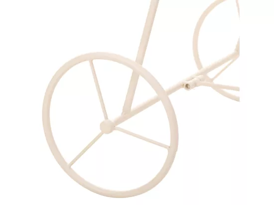 Chariot 3 étagères pour pots de fleurs en fer forgé blanc 40x34x78h cm