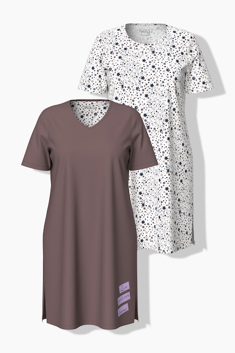 Bigshirts, 2er-Pack, Rundhals-/V-Ausschnitt, Halbarm