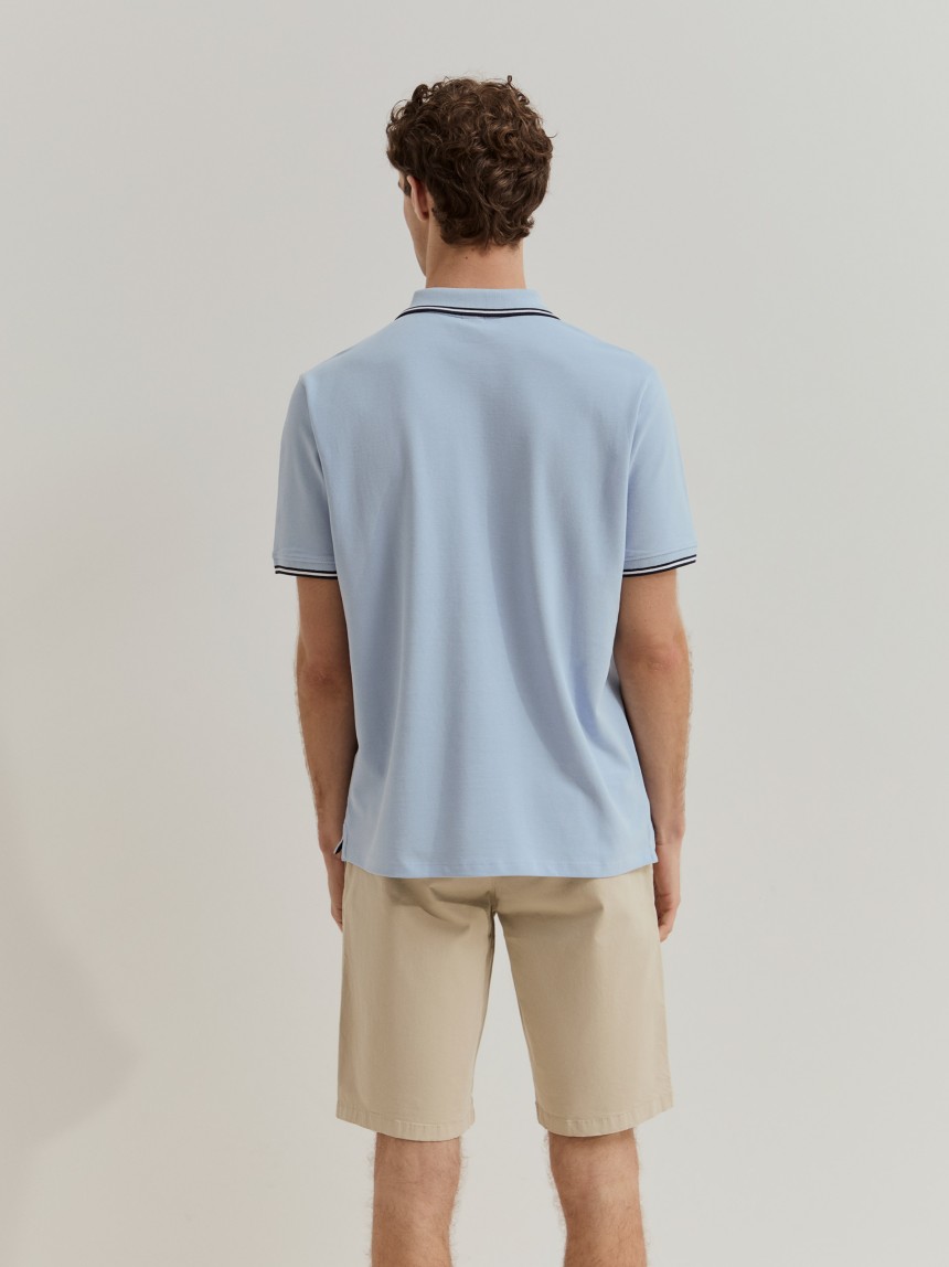 Polo piqué regular fit com riscas