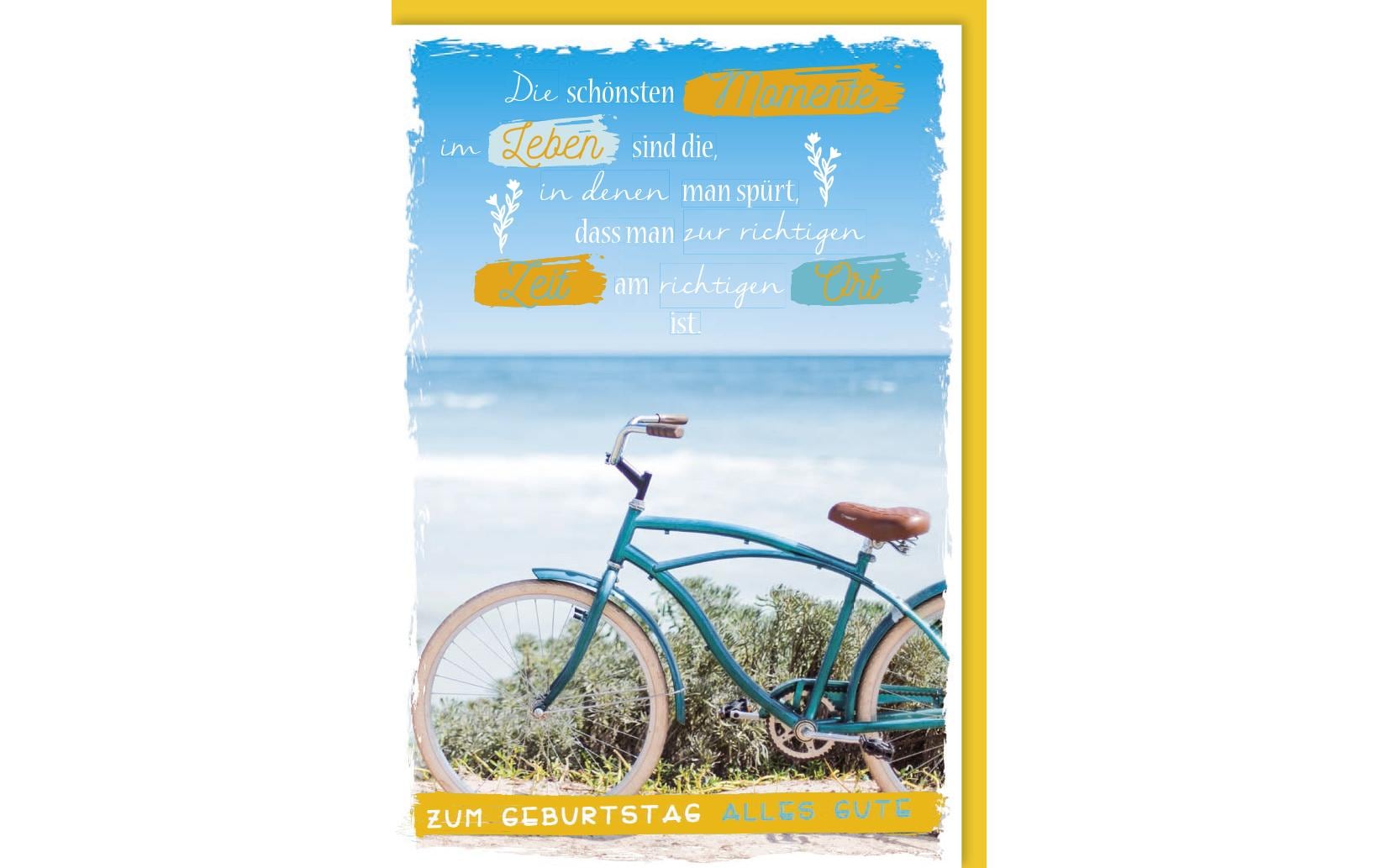 Geburtstagskarte Fahrrad 11.5 x 17 cmGlückwunschkarte zum Geburtstag