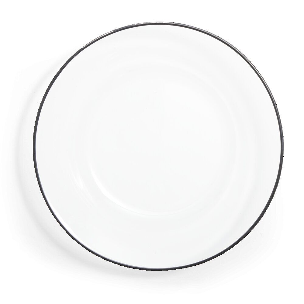Assiette creuse verre transparent liseré noir Ø23cm