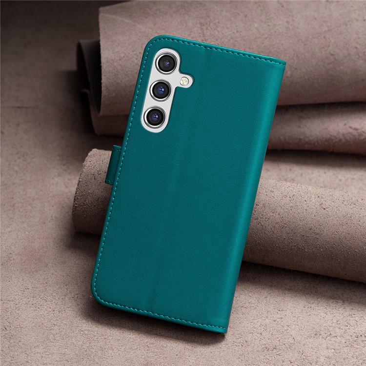 Samsung Galaxy A26 / A17 Leder Tasche Flip Cover mit Kartenfächer - Grün