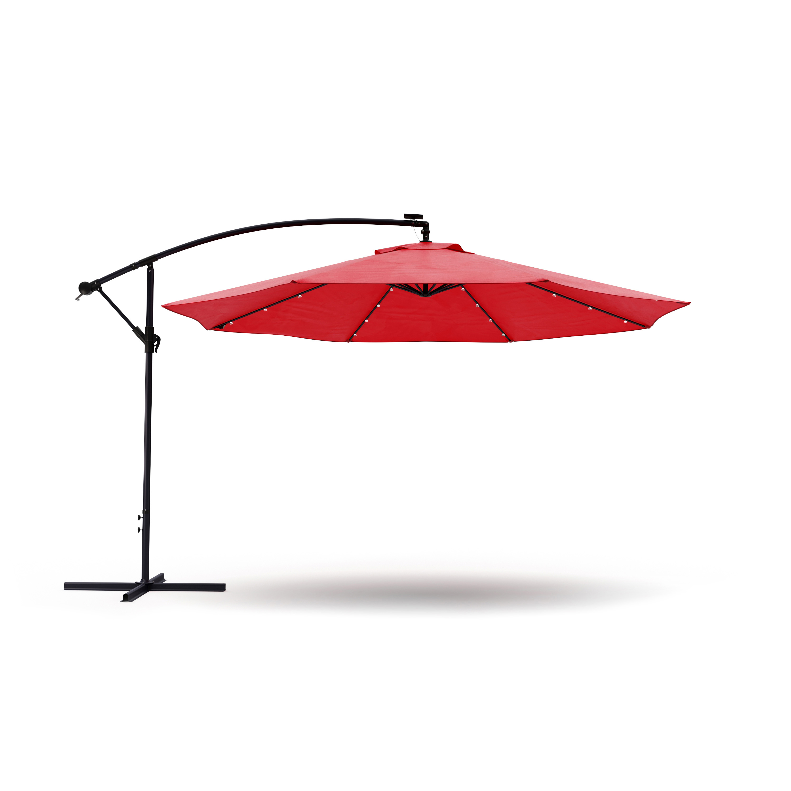 Sonnenschirm Ampelschirm BAY mit LED 350 cm rot