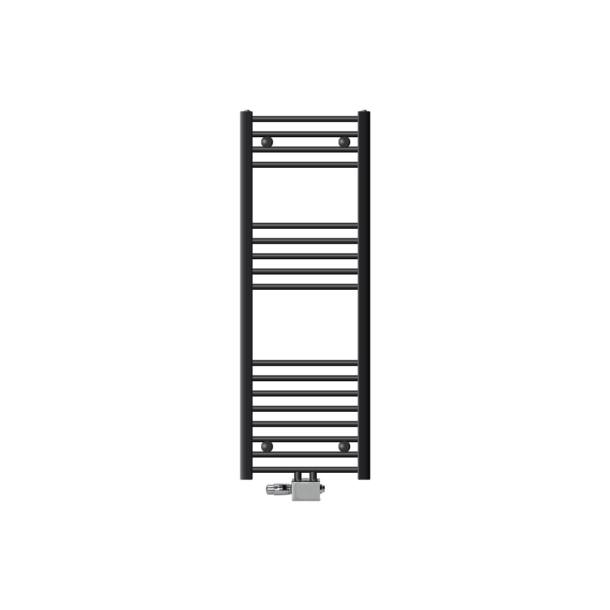 ECD Germany badkamerradiator, middenaansluiting, 400 x 1200 mm, antraciet, recht, met thermostaat en aansluitset, universele hoek- en doorloopuitvoering - radiator, verwarming, handdoekwarmer, handdoekdroger