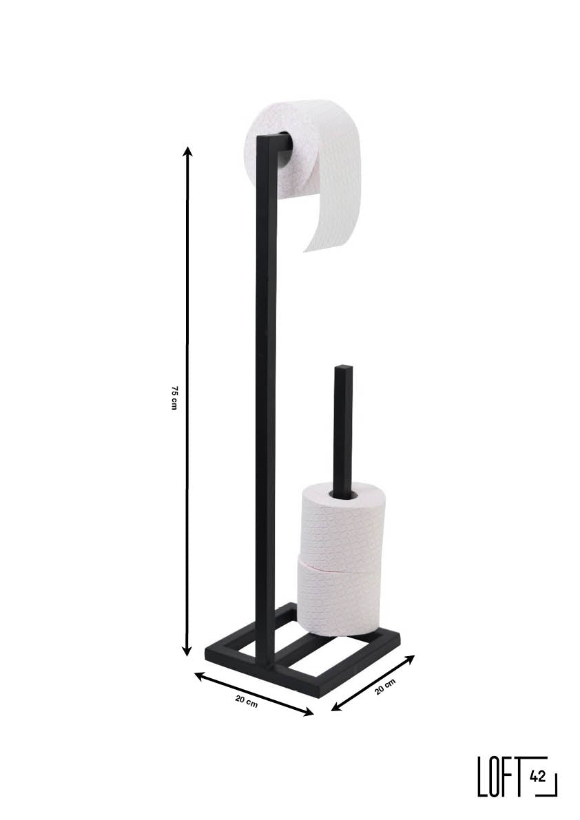 LOFT42 Jack Toiletrolhouder - Zwart - Metaal