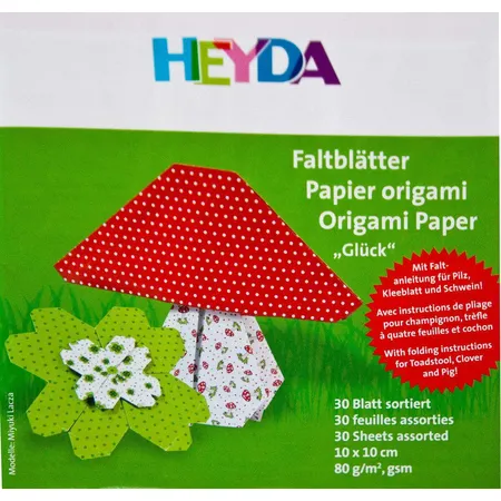 Heyda 20-48 755 49 Origami Faltblätter Glück, 10 x 10 cm