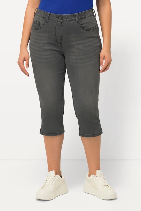 Capri Jeans Sarah, schmale 5-Pocket-Form, Saumschlitz