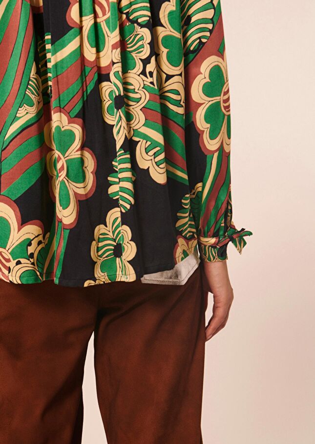 Chemise Clembleu nuit imprimée à fleurs