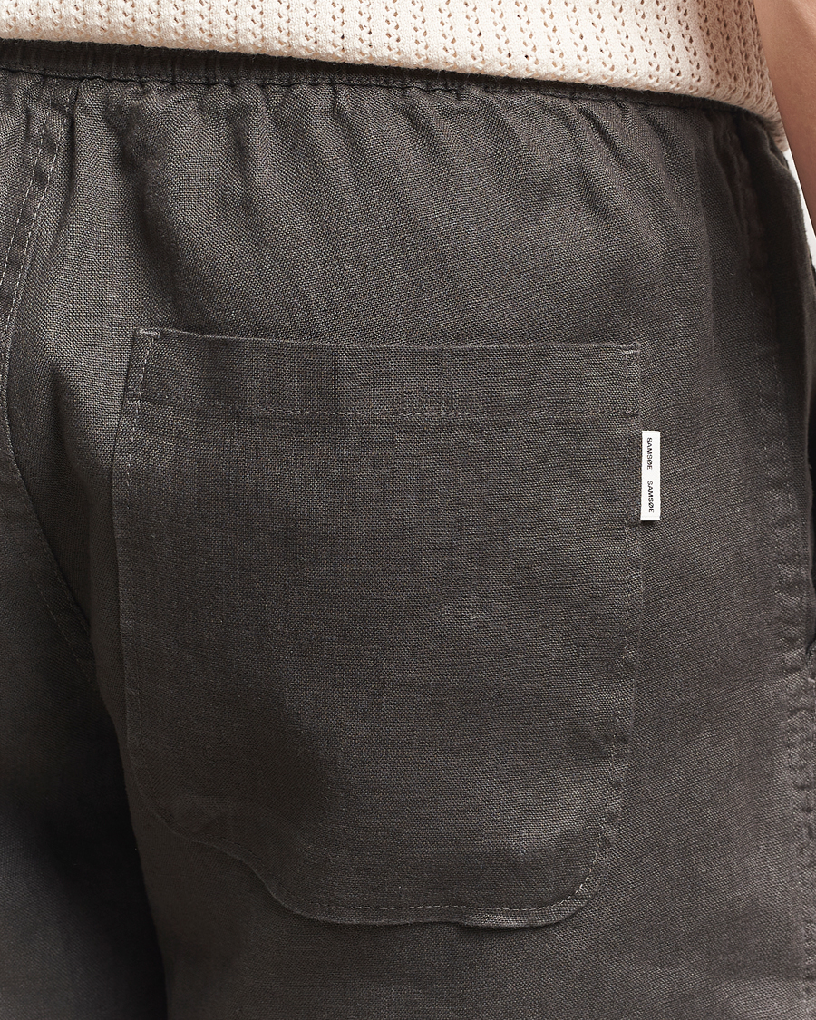 Samsøe Samsøe Jabari Linen Drawstring Shorts Beluga Grey