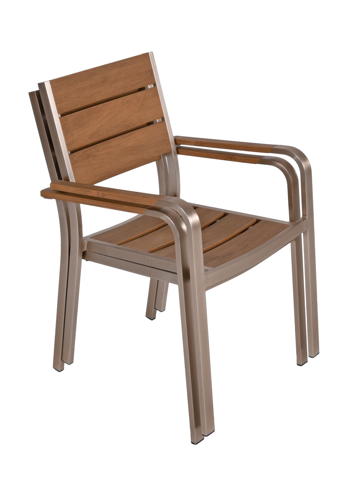 4er-Set Stapelstuhl FLORENCE - champagner - Aluminium