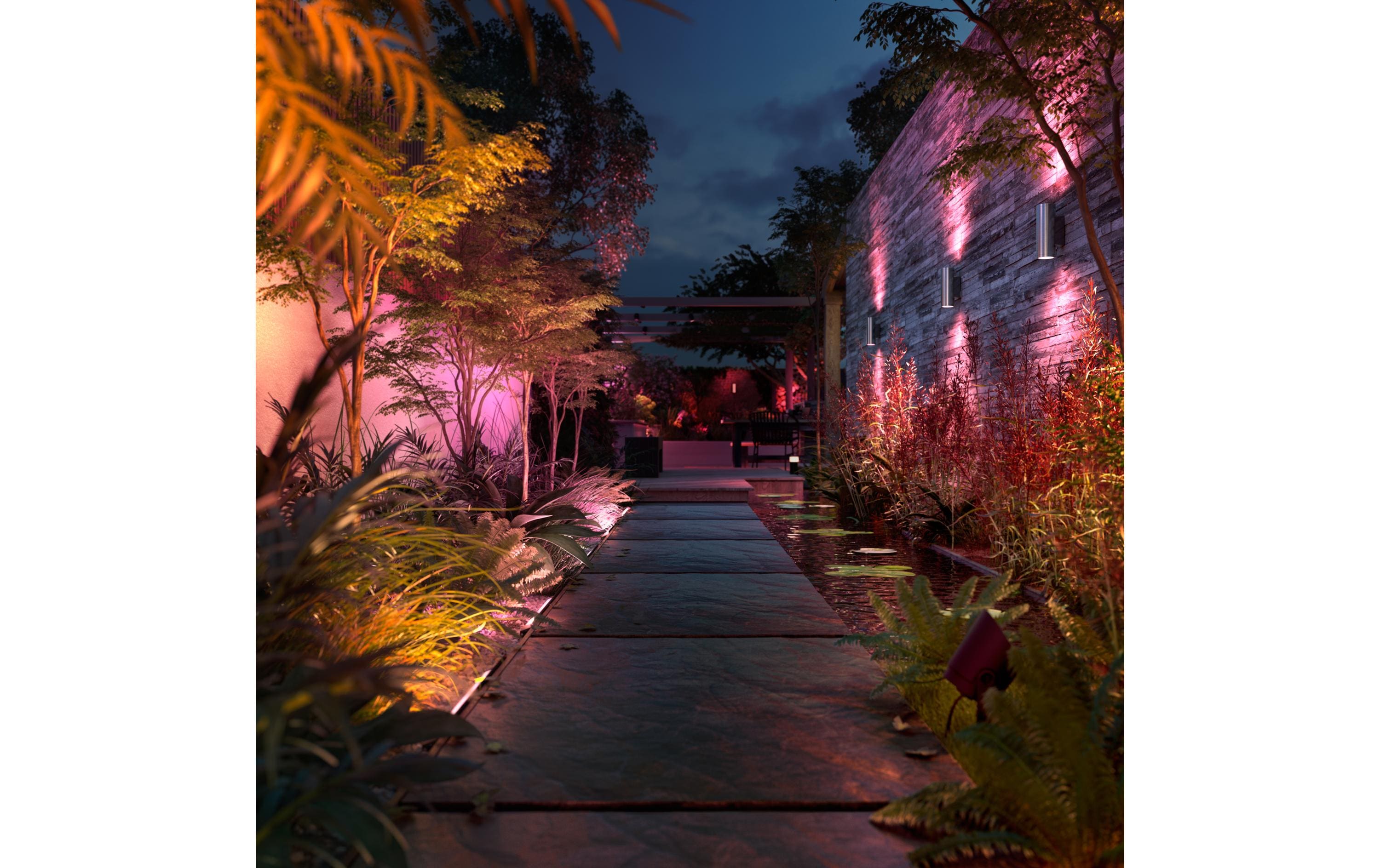 White & Color Ambiance Outdoor Amarant Schwarz Niedervolt<br>Hue White & Color Ambient Wandfluter, Erweiterung