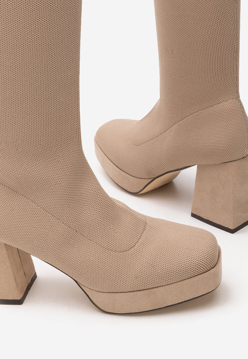 Bottes longues femme beige Brena