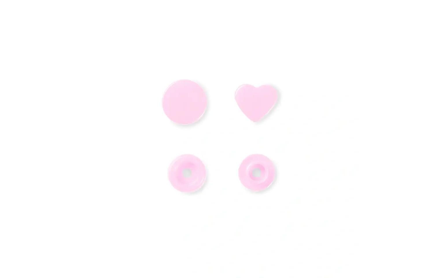 Druckknöpfe Color Snaps Herz, Rosa, 12.4 mm, 30 StückNähfreie Druckknöpfe