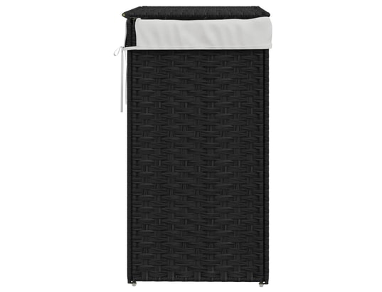 VIDAXL - Panier à linge avec couvercle noir 46x33x60 cm résine tress...