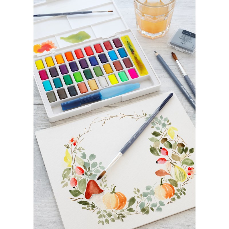 Faber-Castell<br>Vandfarver med Pensel 36 stk
