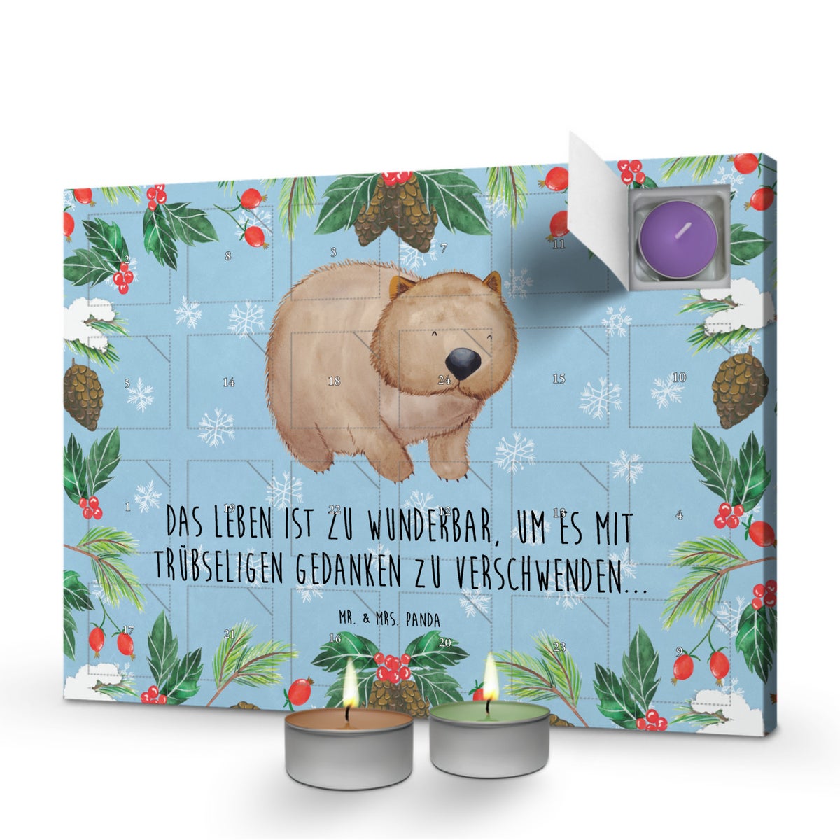 Mr. & Mrs. Panda Geurkaars Adventskalender Wombat - Pastelblauw