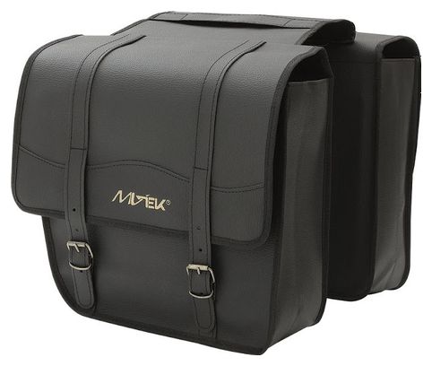 PAIRE SACOCHES PORTE BAGAGE SIMI/CUIR VINTAGE NOIRE 30x38x10 cm (Italie).