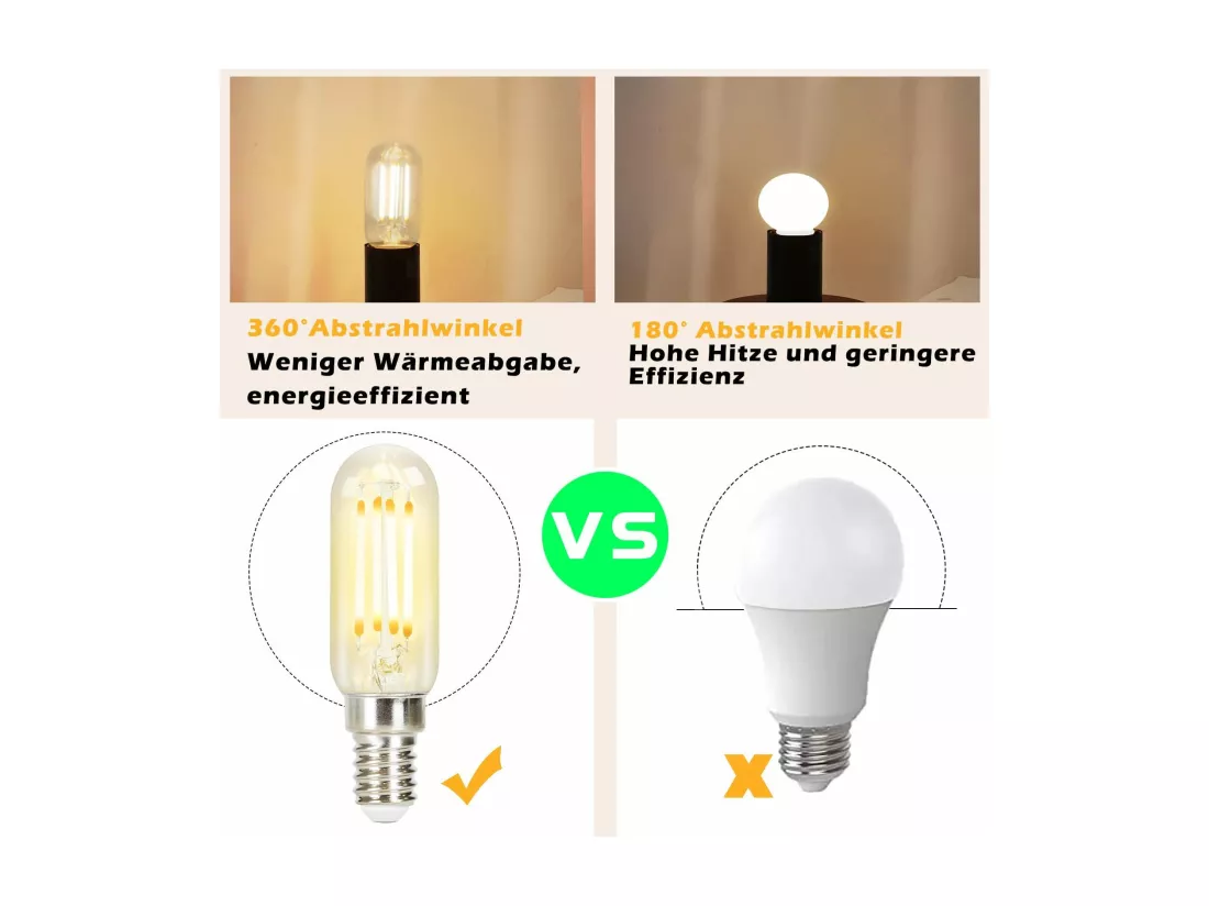 NETTLIFE Lot de 4 ampoule LED E14 lampe vintage - T25 blanc chaud filament ampoule Edison 2700K 4W blanc chaud ampoule