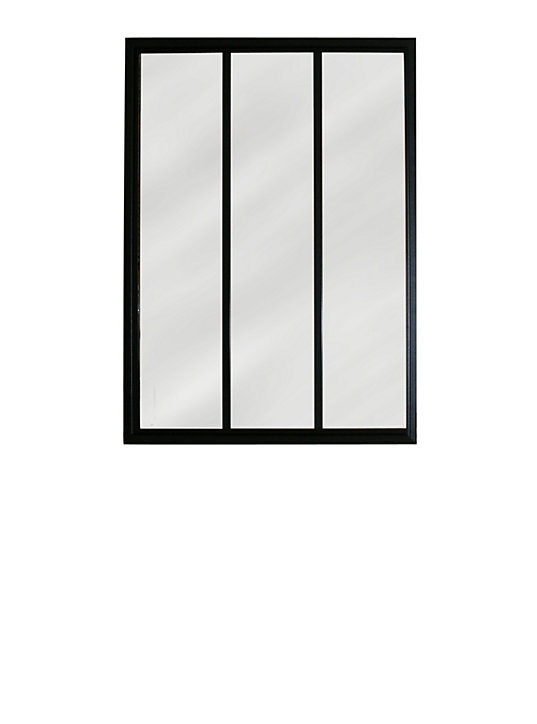 Verrière 3 vitres Opales l.83 x H.105 cm acier noir