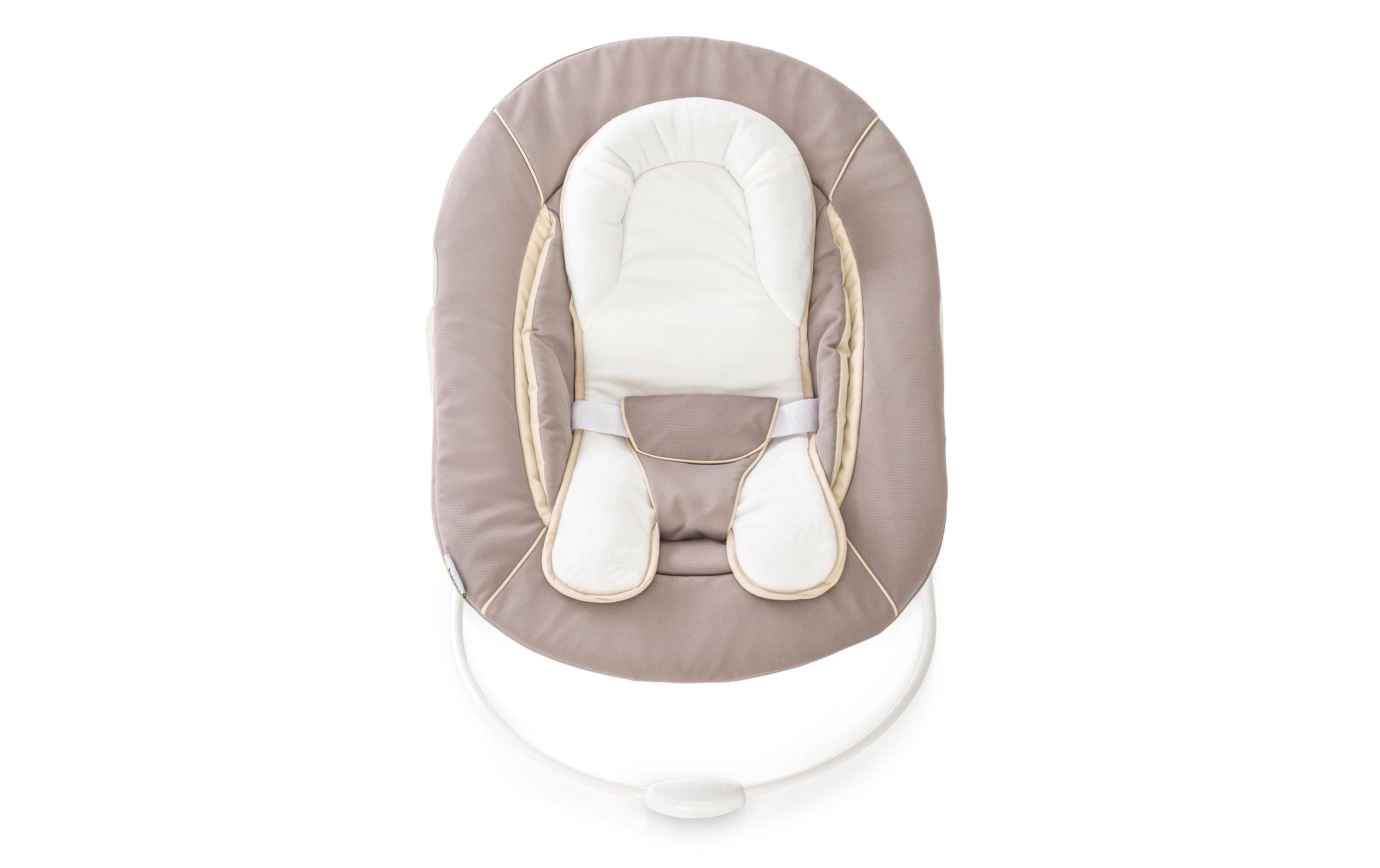 Hochstuhlaufsatz Alpha Bouncer 2in1 Stretch Beige2 in 1 Babywippe und Neugeborenenaufsatz für Hauck Holzhochstühle