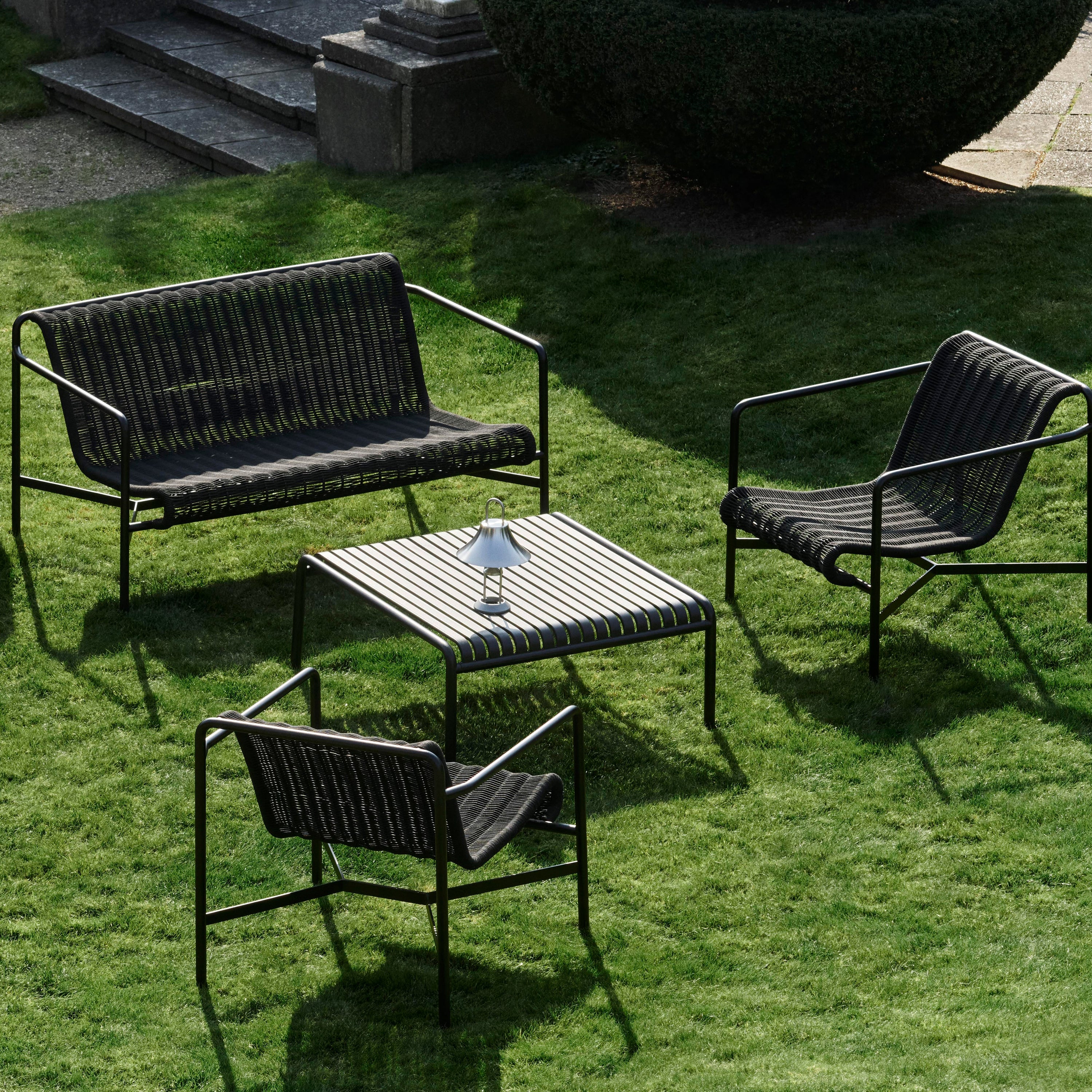 HAY Palissade Cord Lounge Chair Low - Antraciet