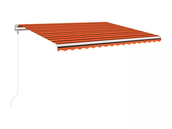 Auvent automatique capteur de vent LED 400x350 cm Orange marron