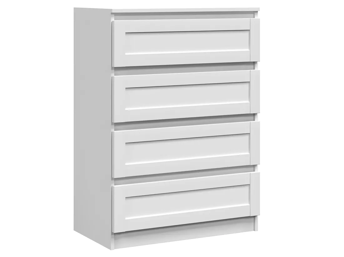PERRY - Commode de chambre 4 tiroirs - Style classique - 70x40x97 cm - Meuble de rangement