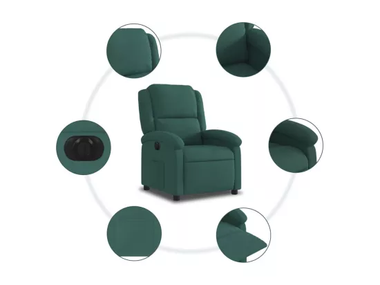 Fauteuil inclinable électrique vert foncé velours