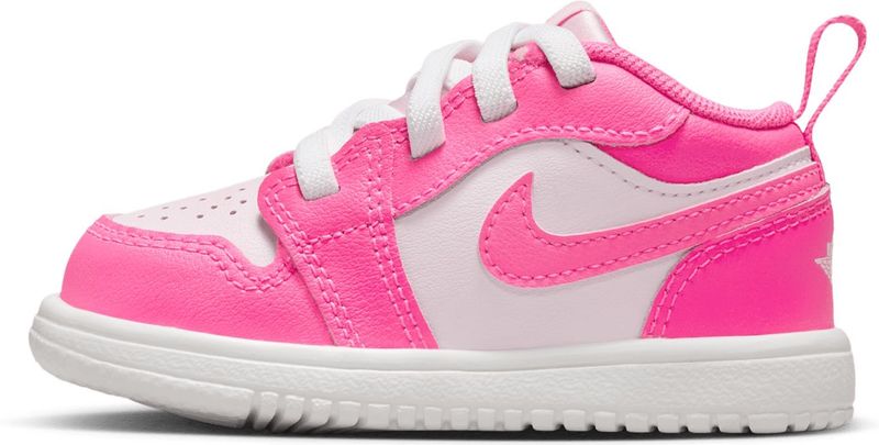 Jordan 1 Low - Babyschoenen - Rood - Leer, Textil