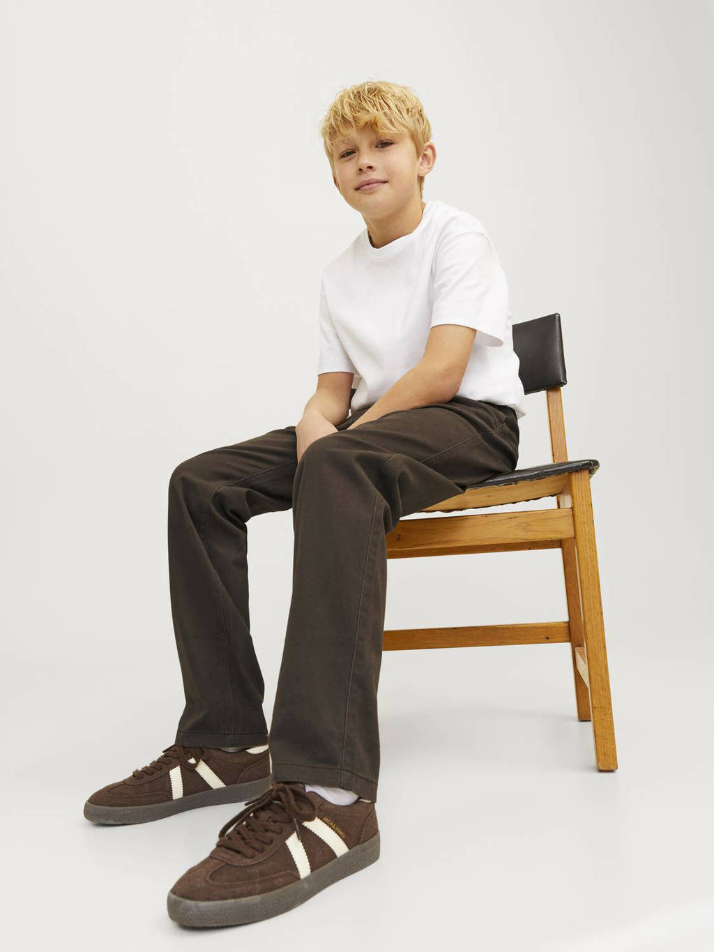 JACK & JONES regular fit broek JPSTMARCO JJDAVE donkerbruin