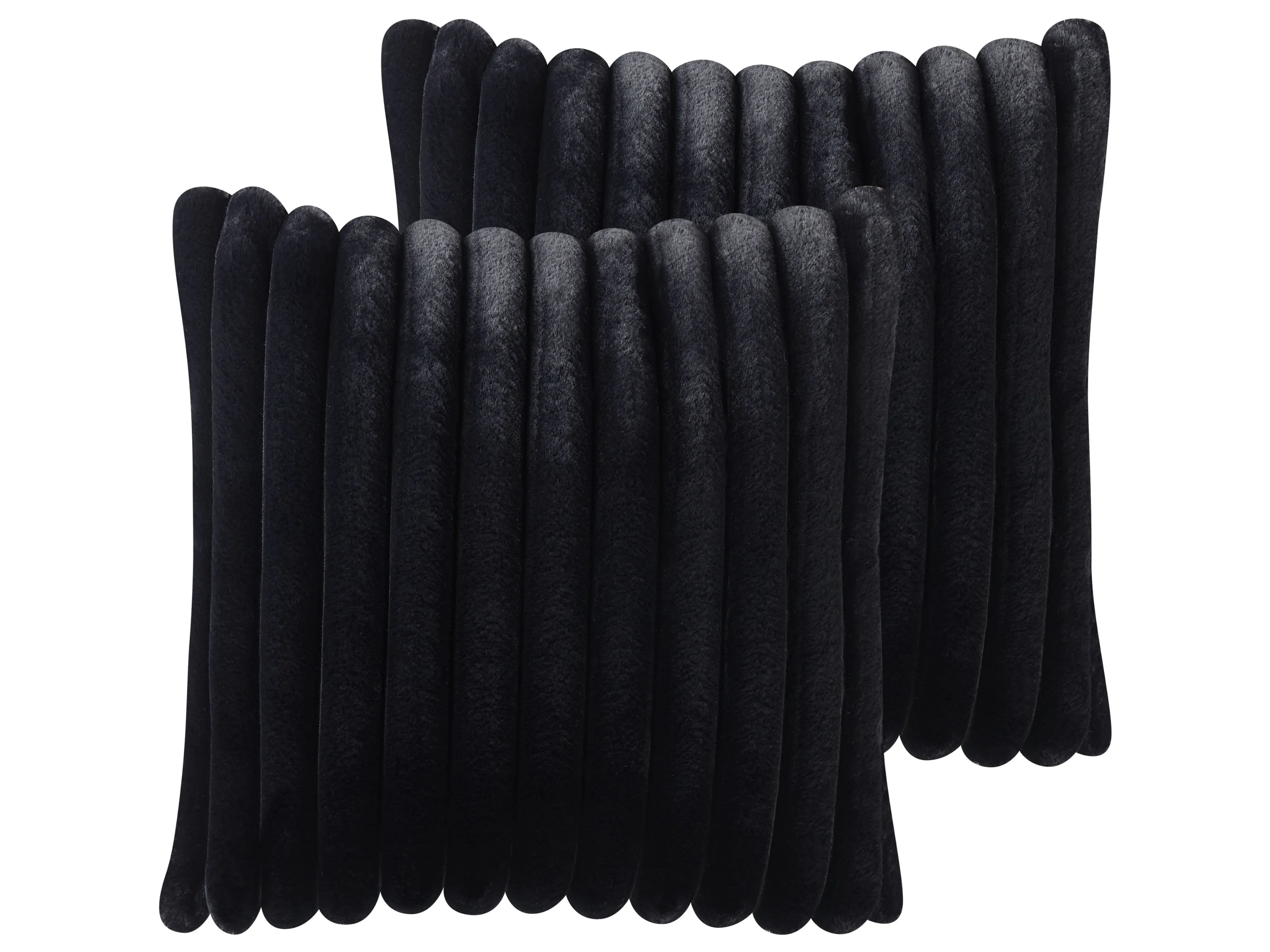 Set van 2 sierkussens RAKYA Nepbont 45 x 45 cm Zwart gestreept