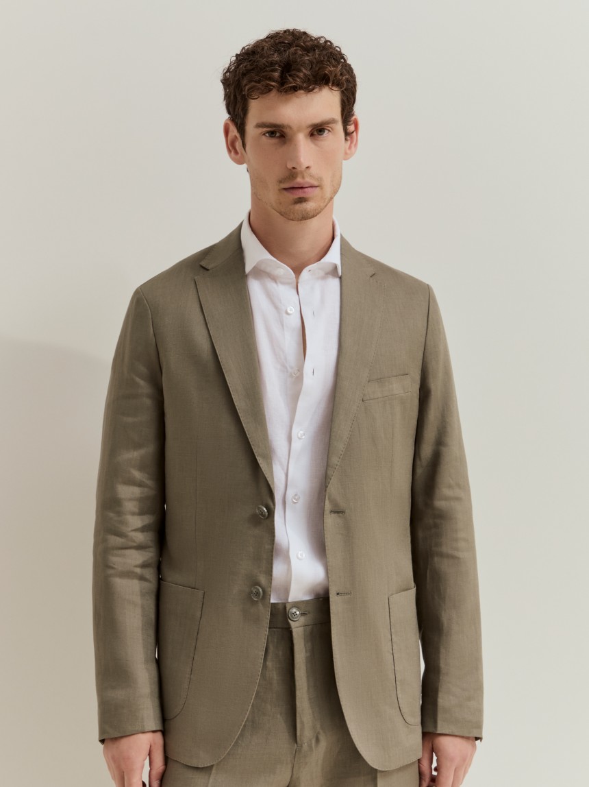 Blazer slim fit em linho
