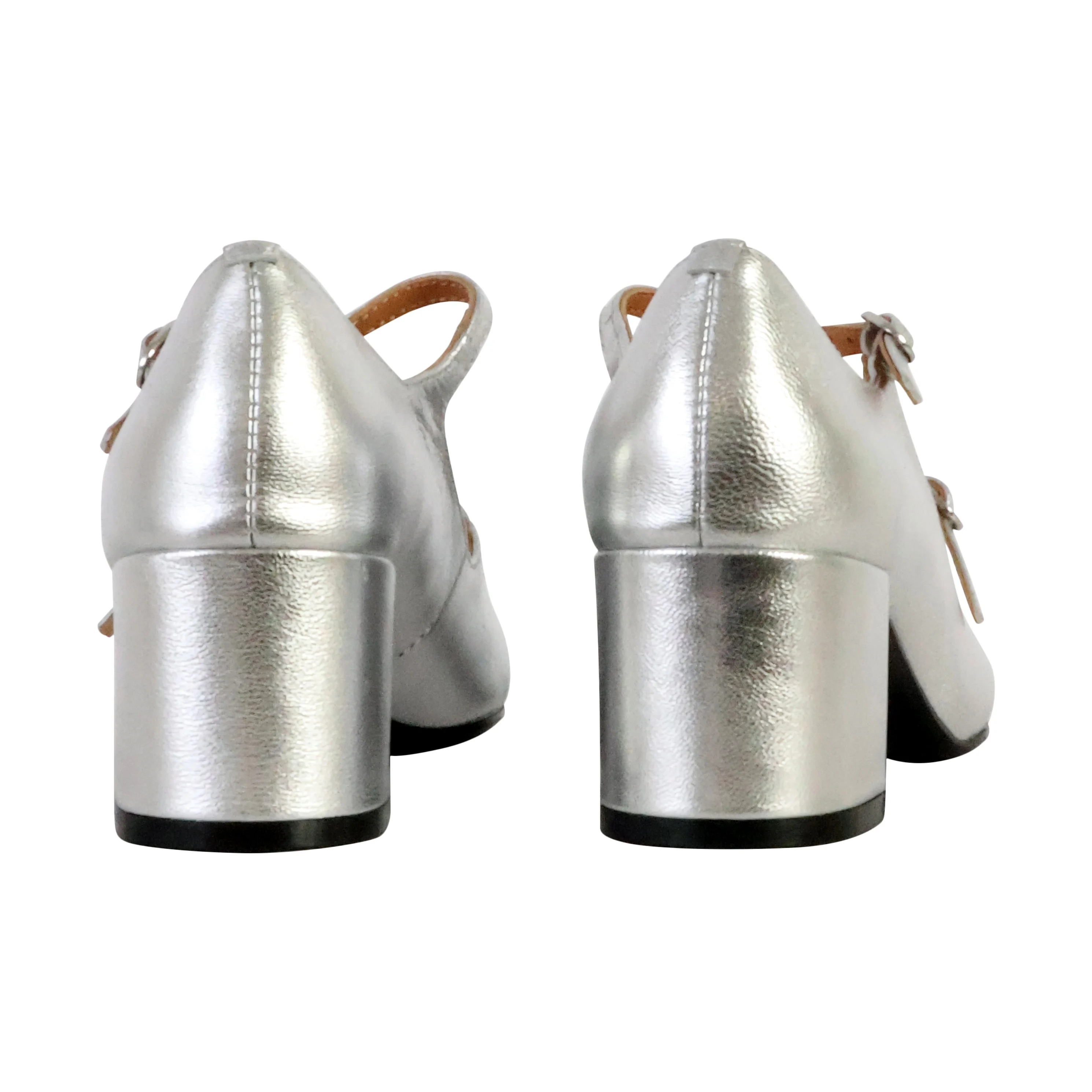 Ballerines à talon cuirpivoine | Argent