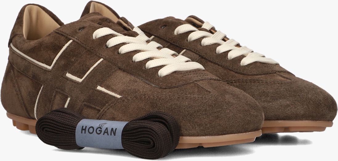bruine hogan lage sneakers h693 allacciato h