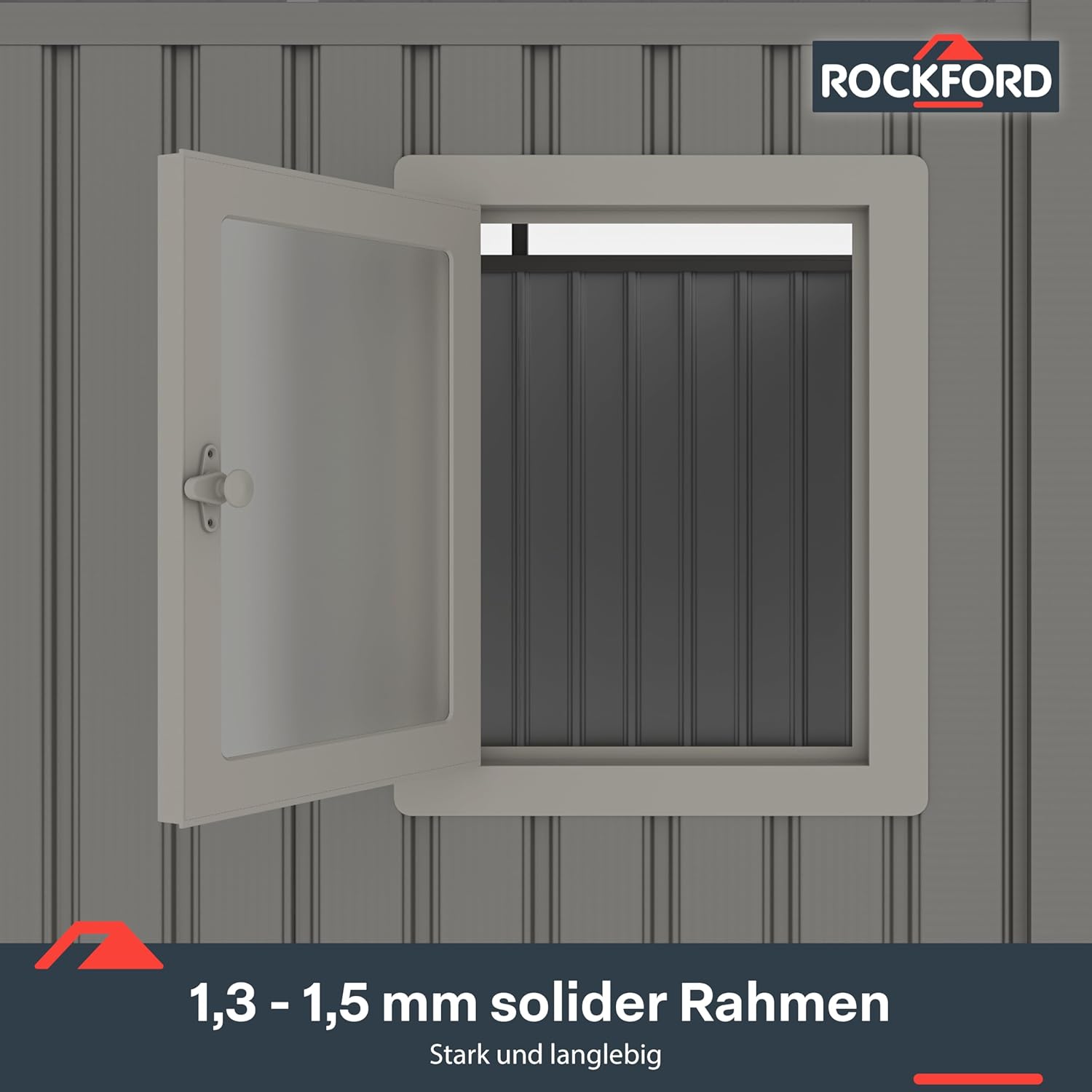 Rockford Braga 200 gartenhaus Metall - Gerätehaus mit Doppeltür und Polycarbonat-Fenster - 240x232x220cm - Geräteschuppen, Gartenhütte, Metallgerätehaus, Fahrradgarage - Grau, RF2243360