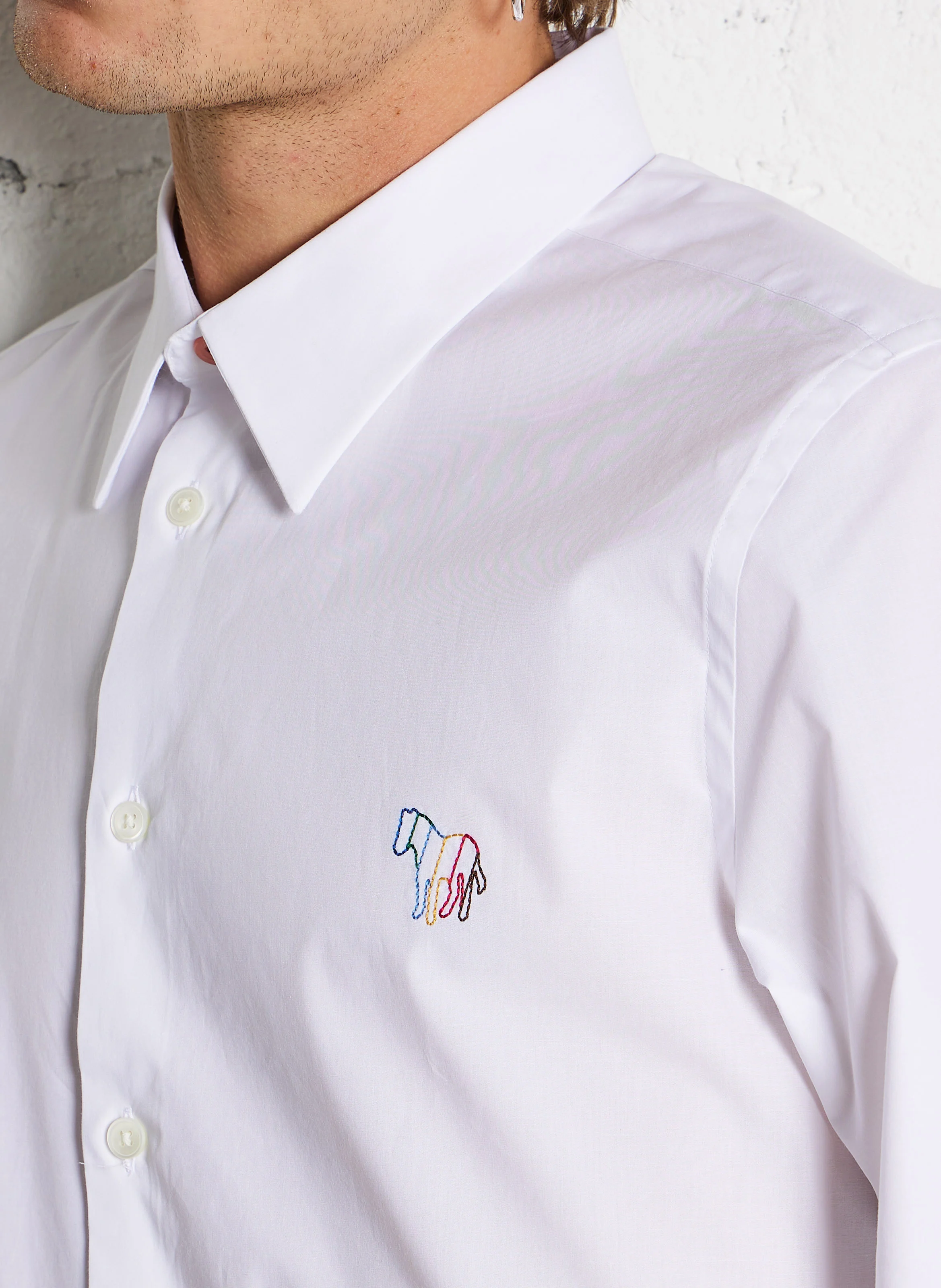 Chemise ajustée en coton organique | Blanc