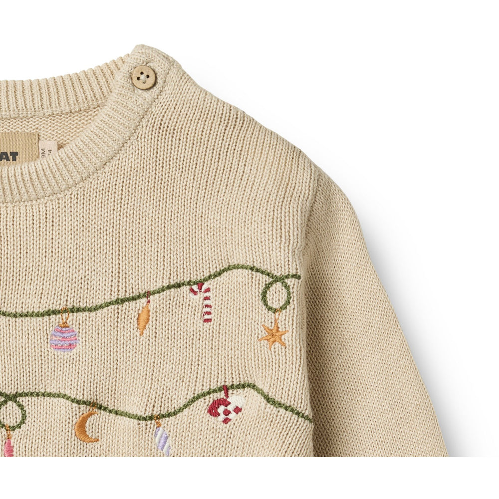 Køb Wheat Offwhite Strik Pullover Embr. Lisa