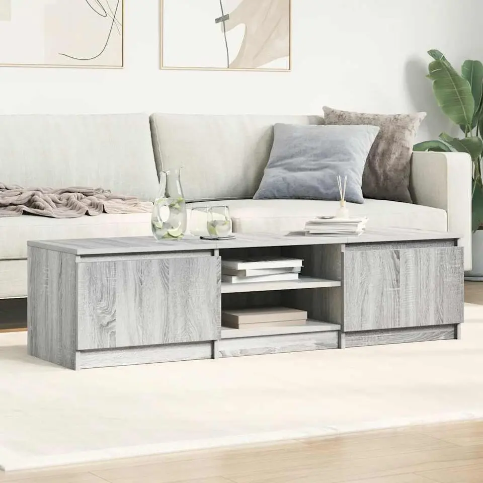 vidaXL - Tv-kast - Grijs - Bewerkt hout