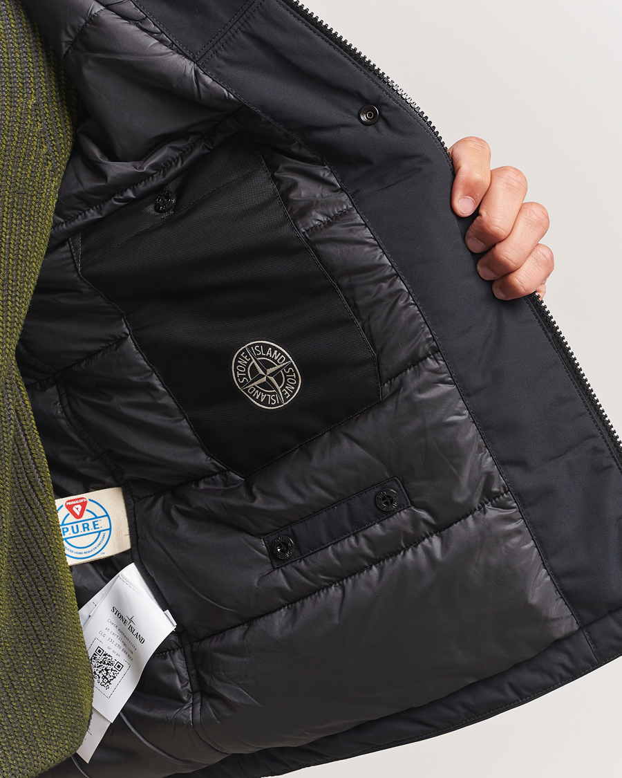 Stone Island Micro Twill Primaloft Padded Hood Jacket Black