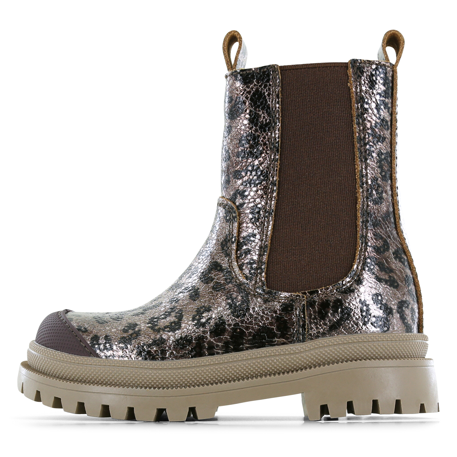 Shoesme metallic chelseaboot met panterprint Leer, Metallic | Sale