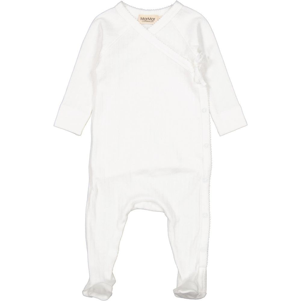 Køb MarMar New Born Modal Pointelle Gentle White Rubetta Romper