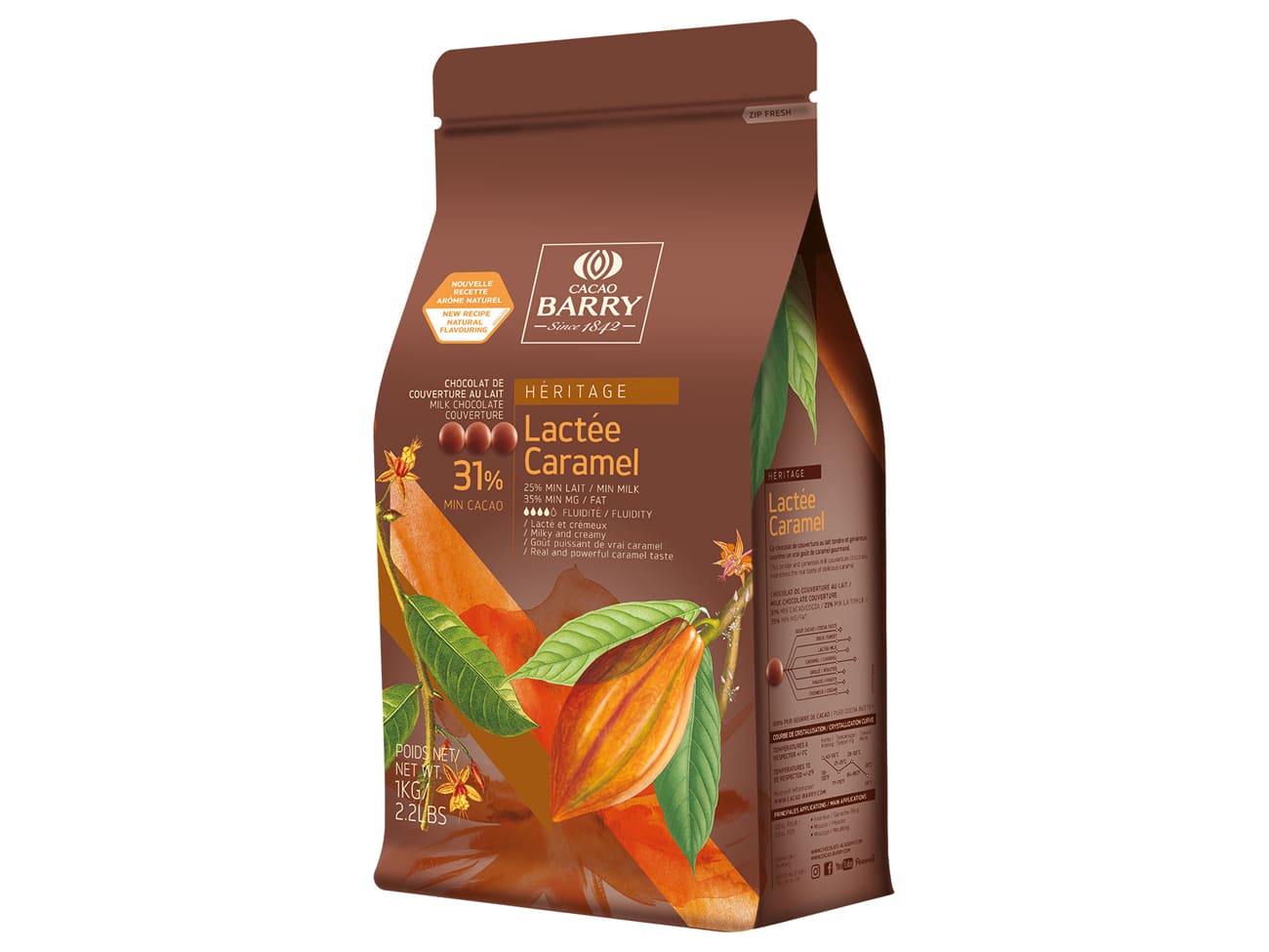 Chocolat au lait et caramel 31% - 1 kg - Cacao Barry