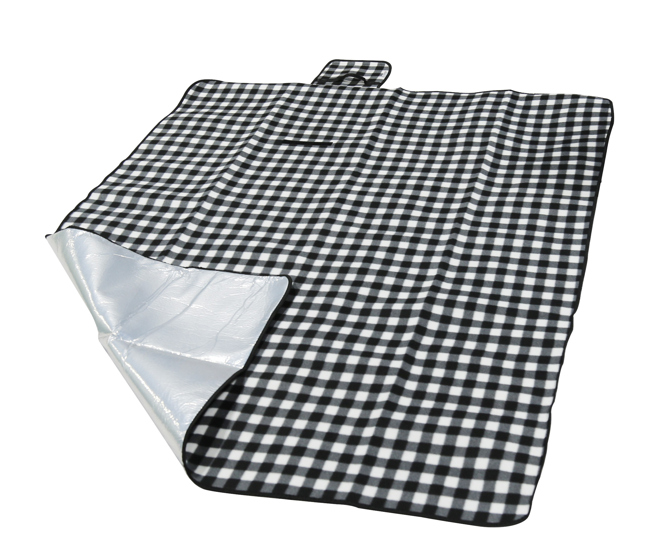 Picknickdecke 200 x 145 cm schwarz/weiss